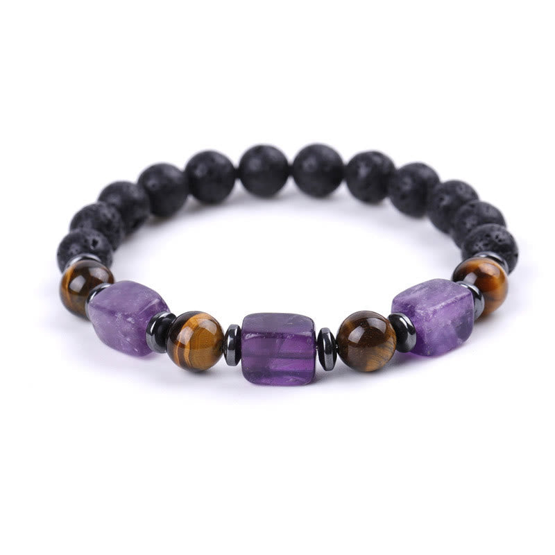 Fortune Jewel Various Crystals Lava Rock Calm Bracelet
