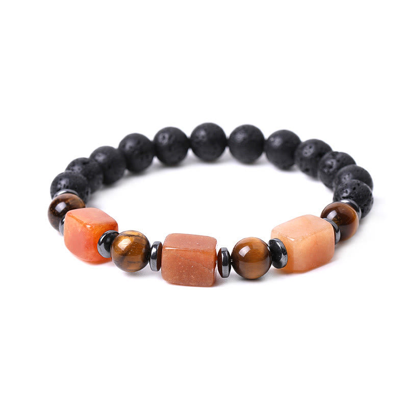 Fortune Jewel Various Crystals Lava Rock Calm Bracelet