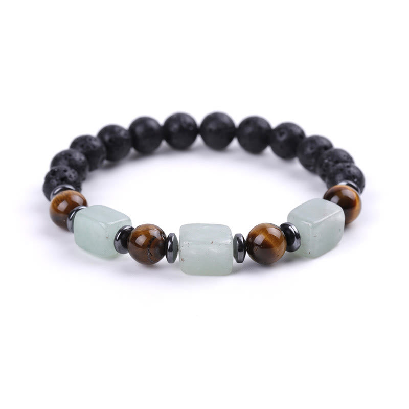 Fortune Jewel Various Crystals Lava Rock Calm Bracelet