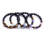 Fortune Jewel Various Crystals Lava Rock Calm Bracelet