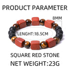 Fortune Jewel Various Crystals Cube Amethyst Lava Rock Support Bracelet