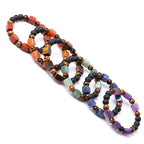 Fortune Jewel Various Crystals Cube Amethyst Lava Rock Support Bracelet
