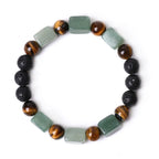 Fortune Jewel Various Crystals Cube Amethyst Lava Rock Support Bracelet