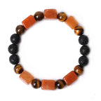 Fortune Jewel Various Crystals Cube Amethyst Lava Rock Support Bracelet