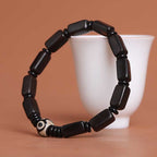 Fortune Jewel Ebony Wood Rectangular Beads Dzi Bead Balance Bracelet