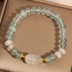 Fortune Jewel Aquamarine Jade Abacus Beads Serenity Bracelet