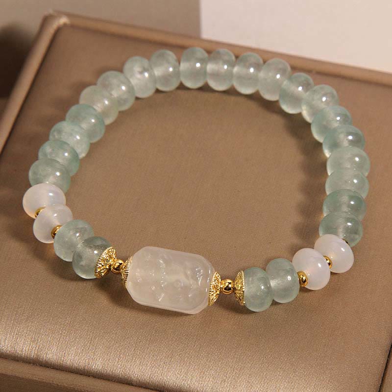 Fortune Jewel Aquamarine Jade Abacus Beads Serenity Bracelet