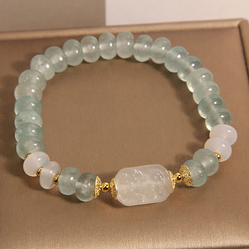 Fortune Jewel Aquamarine Jade Abacus Beads Serenity Bracelet