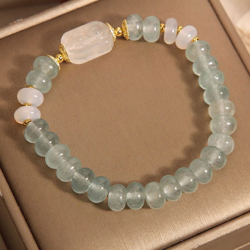 Fortune Jewel Aquamarine Jade Abacus Beads Serenity Bracelet