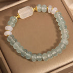 Fortune Jewel Aquamarine Jade Abacus Beads Serenity Bracelet