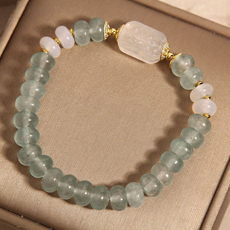 Fortune Jewel Aquamarine Jade Abacus Beads Serenity Bracelet