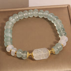 Fortune Jewel Aquamarine Jade Abacus Beads Serenity Bracelet
