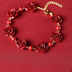 Fortune Jewel Cinnabar Rose Blessing Bracelet