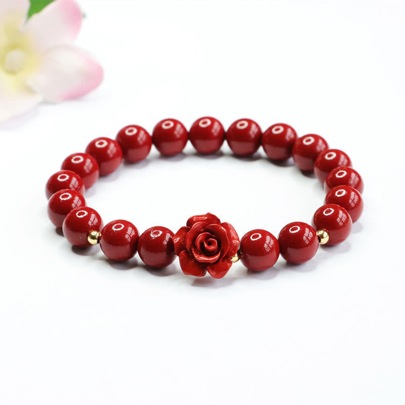 Fortune Jewel Cinnabar Rose Calm Bracelet
