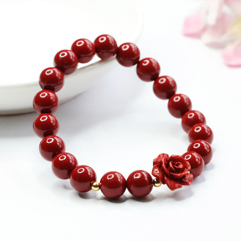 Fortune Jewel Cinnabar Rose Calm Bracelet