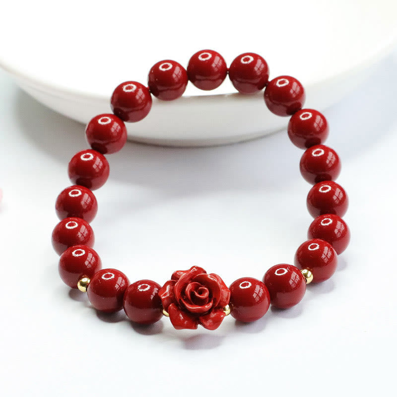 Fortune Jewel Cinnabar Rose Calm Bracelet
