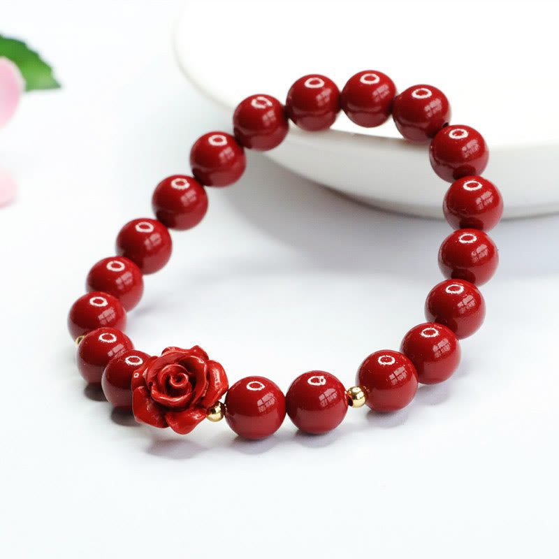 Fortune Jewel Cinnabar Rose Calm Bracelet