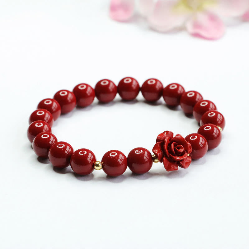 Fortune Jewel Cinnabar Rose Calm Bracelet