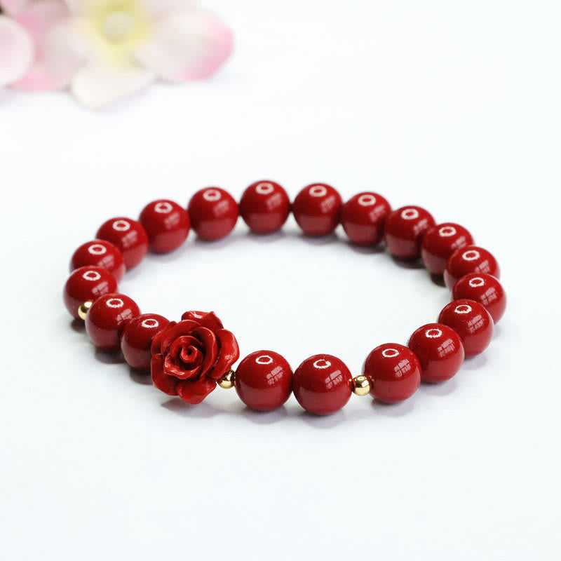 Fortune Jewel Cinnabar Rose Calm Bracelet