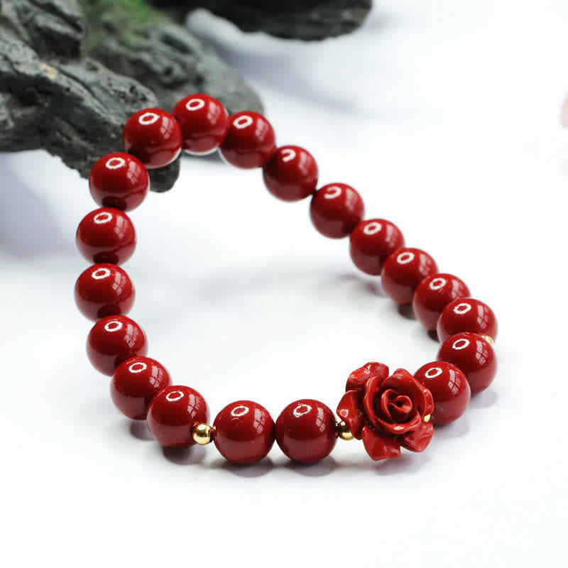 Fortune Jewel Cinnabar Rose Calm Bracelet
