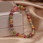 Fortune Jewel Tourmaline Strawberry Quartz Wisdom Bracelet