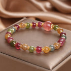 Fortune Jewel Tourmaline Strawberry Quartz Wisdom Bracelet