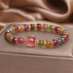 Fortune Jewel Tourmaline Strawberry Quartz Wisdom Bracelet