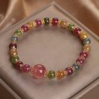 Fortune Jewel Tourmaline Strawberry Quartz Wisdom Bracelet