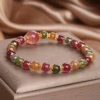 Fortune Jewel Tourmaline Strawberry Quartz Wisdom Bracelet