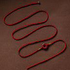 Fortune Jewel Natural Cinnabar Peace Buckle Blessing Red String Belly Chain