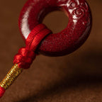 Fortune Jewel Natural Cinnabar Peace Buckle Blessing Red String Belly Chain