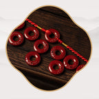 Fortune Jewel Natural Cinnabar Peace Buckle Blessing Red String Belly Chain