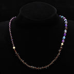 Fortune Jewel Amethyst Garnet Emperor Stone Communication Triple Wrap Bracelet