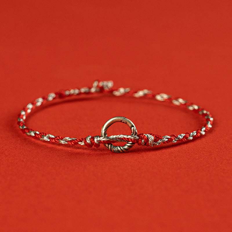 Fortune Jewel 925 Sterling Silver Peace Buckle Luck String Bracelet