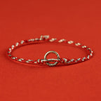 Fortune Jewel 925 Sterling Silver Peace Buckle Luck String Bracelet