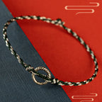 Fortune Jewel 925 Sterling Silver Peace Buckle Luck String Bracelet