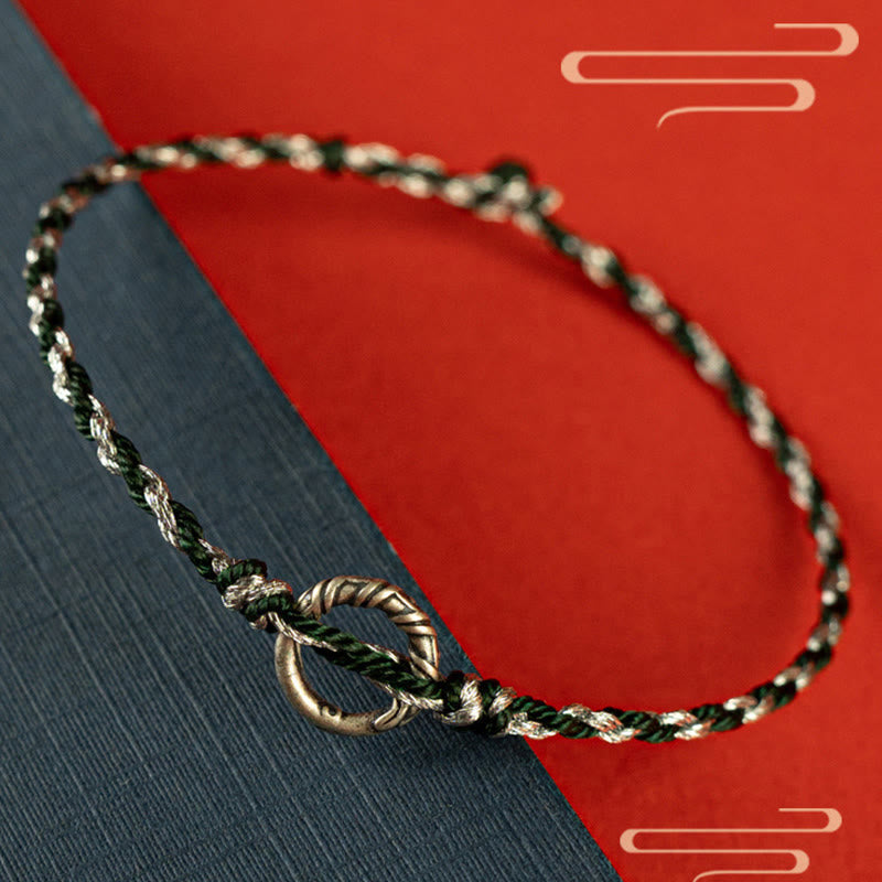 Fortune Jewel 925 Sterling Silver Peace Buckle Luck String Bracelet