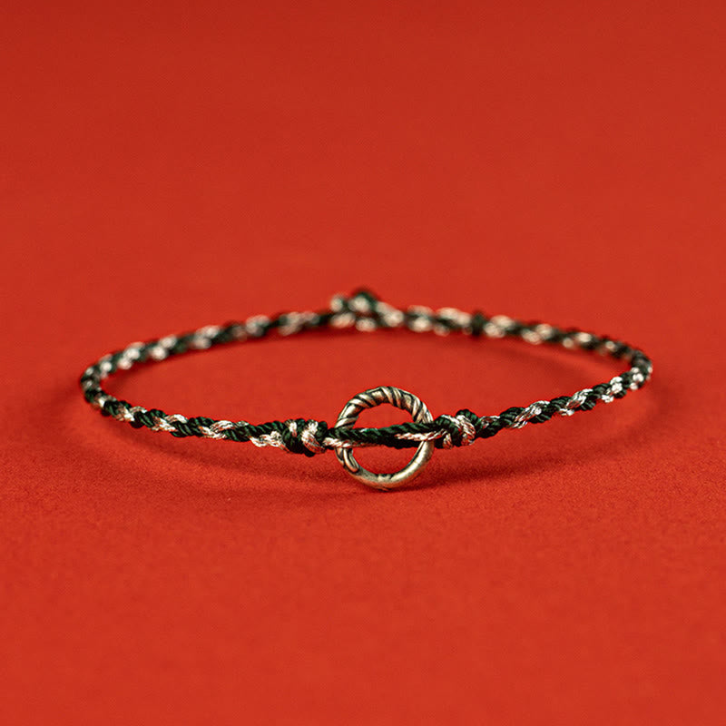 Fortune Jewel 925 Sterling Silver Peace Buckle Luck String Bracelet