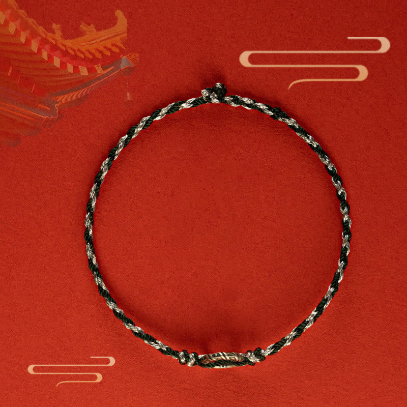 Fortune Jewel 925 Sterling Silver Peace Buckle Luck String Bracelet