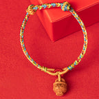Fortune Jewel Peach Wood Fu Character Safe And Well Wealth Bracelet