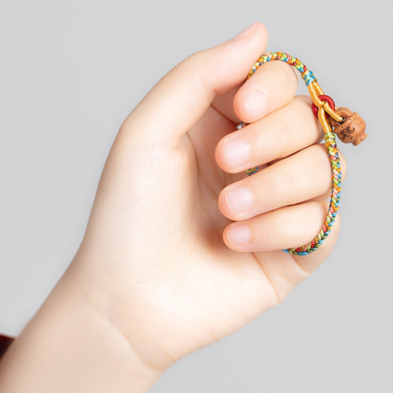 Fortune Jewel Peach Wood Fu Character Safe And Well Wealth Bracelet