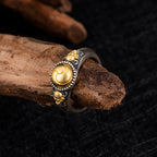 Fortune Jewel 925 Sterling Silver Plated Gold Skeleton Balance Adjustable Ring