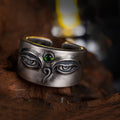 Fortune Jewel 925 Sterling Silver Bodhisattva Tara Calm Adjustable Ring