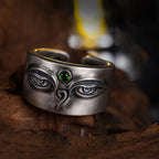 Fortune Jewel 925 Sterling Silver Bodhisattva Tara Calm Adjustable Ring