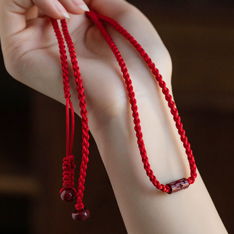 Fortune Jewel Natural Cinnabar Calm Blessing Red String Belly Chain