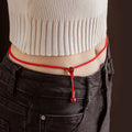 Fortune Jewel Natural Cinnabar Calm Blessing Red String Belly Chain