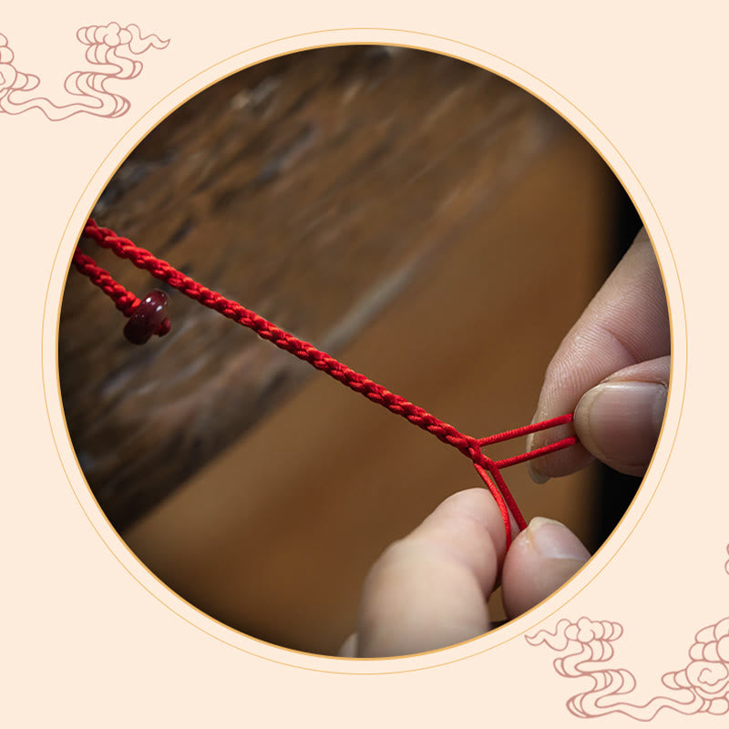 Fortune Jewel Natural Cinnabar Calm Blessing Red String Belly Chain