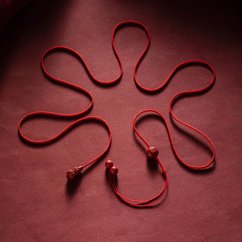 Fortune Jewel Natural Cinnabar Chinese Zodiac Gourd Calm Blessing Red String Belly Chain