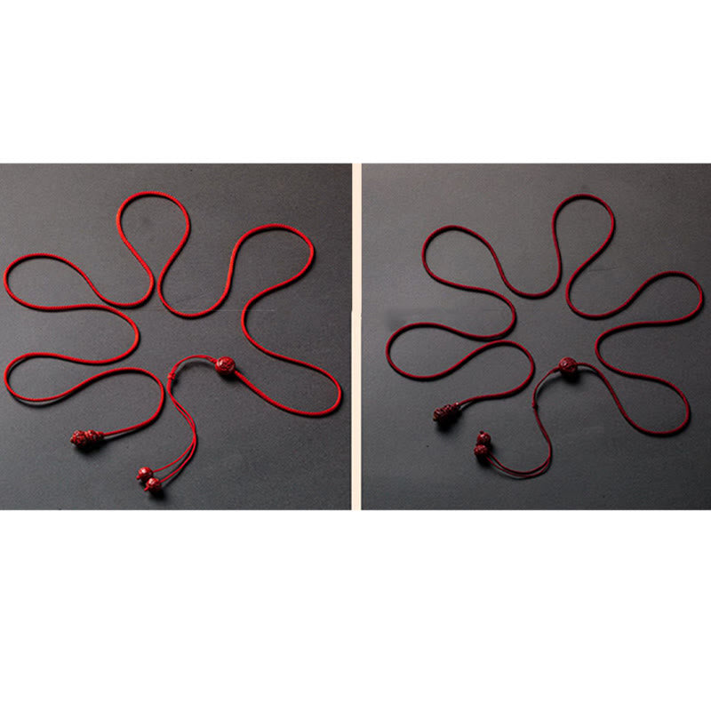 Fortune Jewel Natural Cinnabar Chinese Zodiac Gourd Calm Blessing Red String Belly Chain