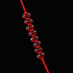 Fortune Jewel Chinese Zodiac Natural Garnet Peace Buckle Blessing Red String Belly Chain